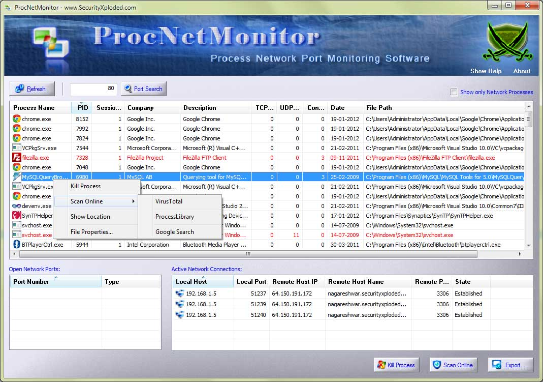 Tcp connection monitor